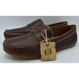 Born Mens 8.5 Andes Dark Brown Full Grain Leather Slip On Driver Loafers Shoes